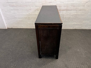 Antique Wooden Sliding Door Dresser with Three Drawers - REDUCED
