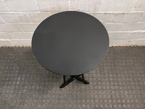 Black Wooden Round Bedside Table - REDUCED