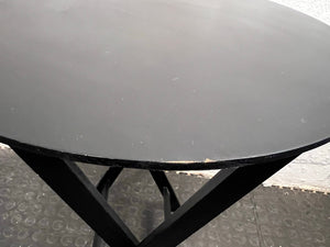 Black Wooden Round Bedside Table - REDUCED