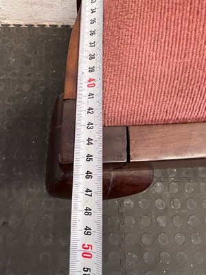 Wooden Ball and Claw Dining Table with Red Cushioned Seat (Slight Damage) - PRICE DROP