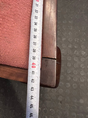 Wooden Ball and Claw Dining Table with Red Cushioned Seat (Slight Damage) - PRICE DROP