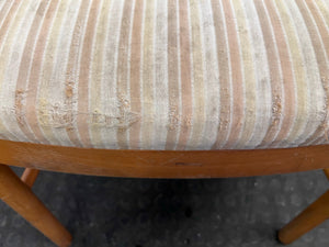 Wooden Framed and Striped Cushioned Arm Chair