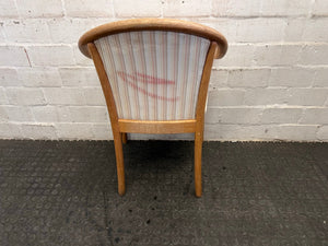Wooden Framed and Striped Cushioned Arm Chair