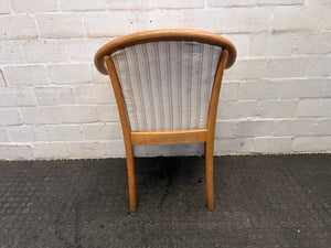 Wooden Framed and Striped Cushioned Arm Chair (Slight Tears in Seat) - PRICE DROP