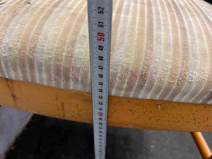 Wooden Framed and Striped Cushioned Arm Chair (Slight Tears in Seat) - PRICE DROP