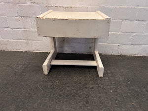 Small Whit Bedside Table - Small Damage