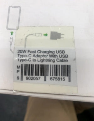 20W Fast Charging USB Type-C Adapter With USB Type-C to Lightning Cable - Fast charging for iphone WORKING COMPLETELY