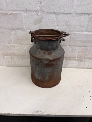 Brown Metal Bucket With Handle