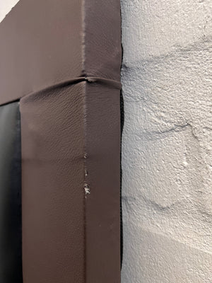 Black Leather Double Headboard (some damage) - REDUCED