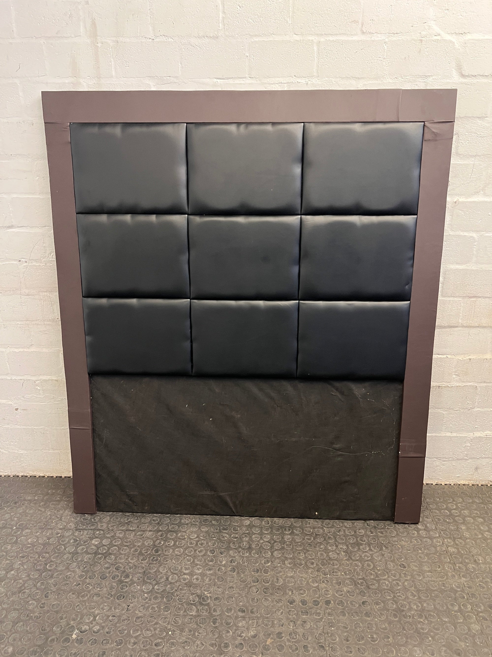 Black Leather Double Headboard (some damage) - REDUCED