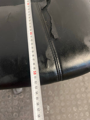 Black Office Footstool on Wheels (Torn Seat)