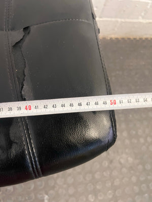 Black Office Footstool on Wheels (Torn Seat)