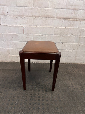 Brown Pleather Dressing Table Stool