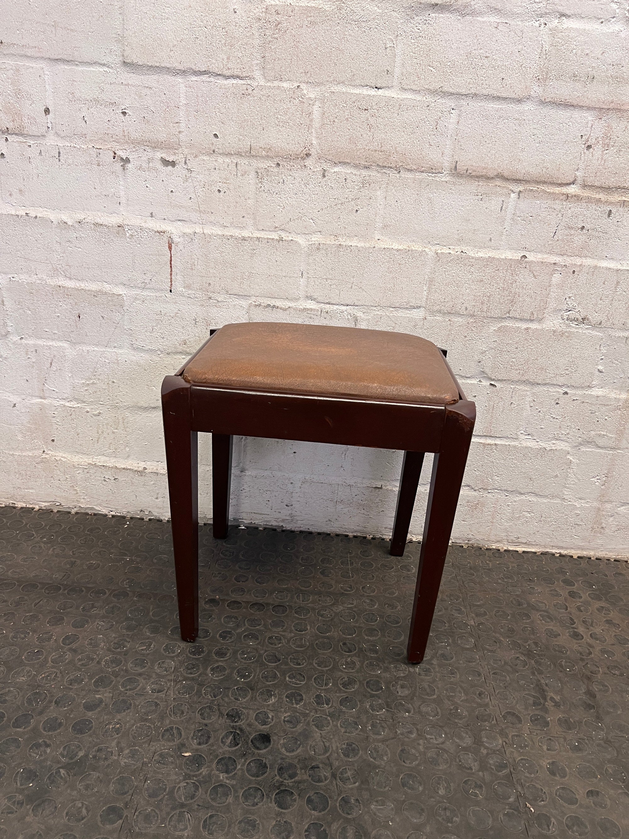Brown Pleather Dressing Table Stool