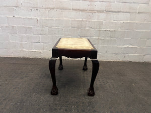 White Pleather Dressing Table Stool (Stained)