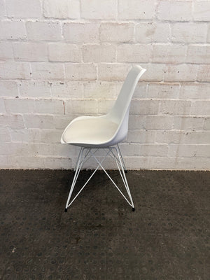 White Mid-Back Dining Chair with Plush Seat - PRICE DROP