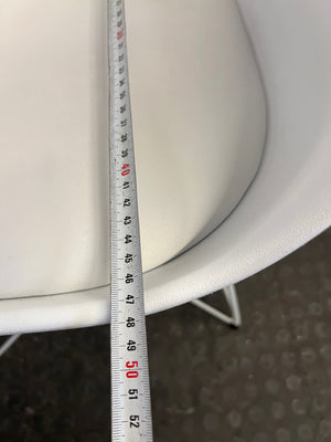 White Mid-Back Dining Chair with Plush Seat - PRICE DROP