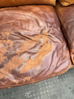 Brown Leather Three Seater Couch