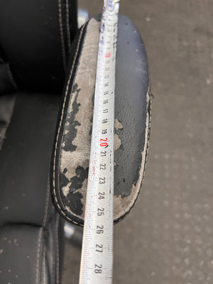 Black Padded Office Armchair on Wheels (Peeling Pleather)