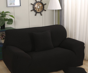 Gently Used Fine Living Jacquard L-Shape Couch Cover - Black - REDUCED - 2ndhandwarehouse.com