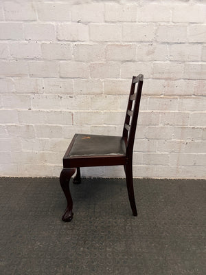 Dark Wooden Leather Dining Chairs