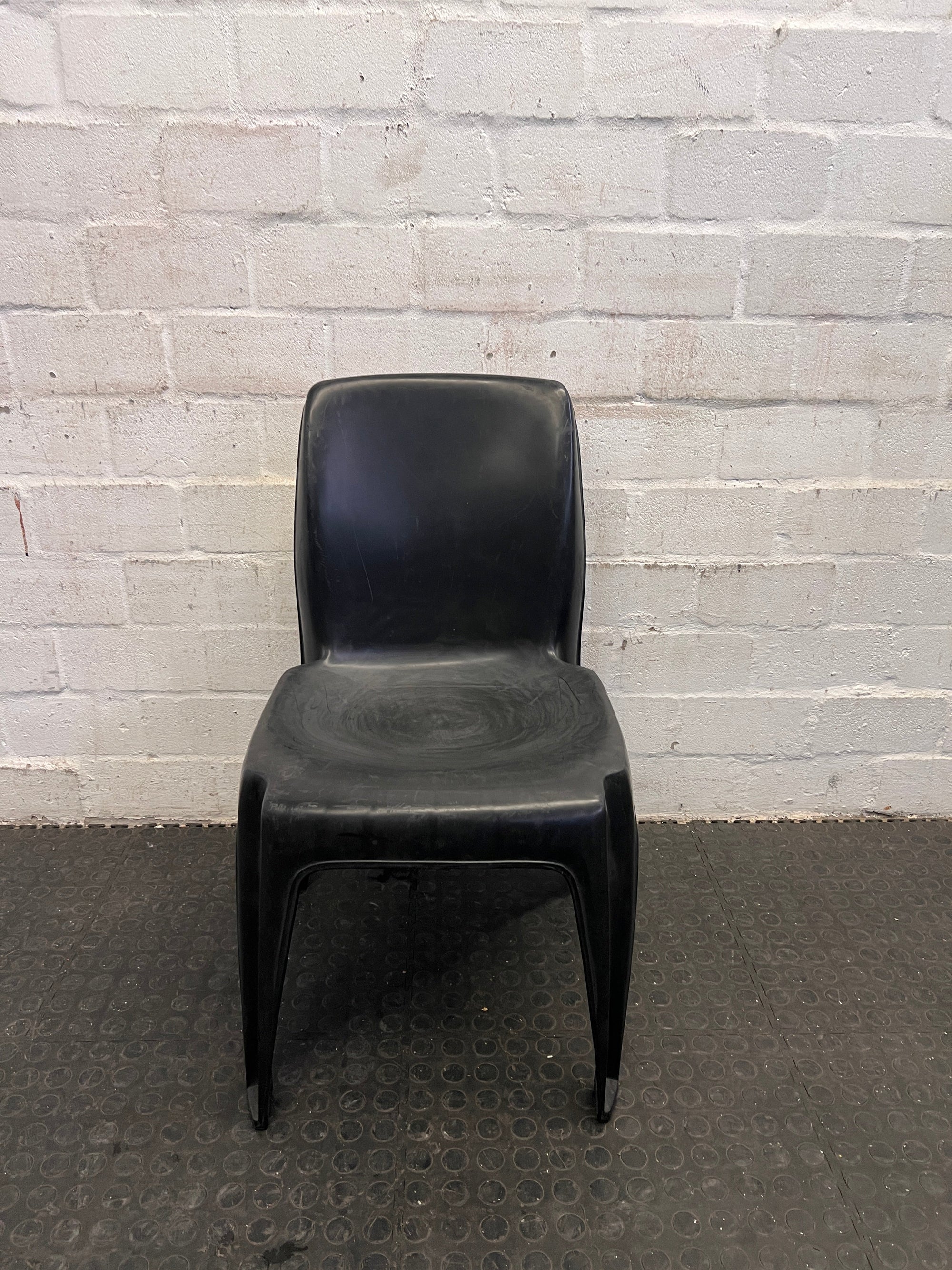 Black Plastic Solid Outdoor Chair