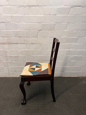 Colour Blocked Wooden Dining Chair