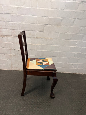 Colour Blocked Wooden Dining Chair - PRICE DROP