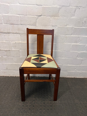 Colour Blocked Wooden Dining Chair (One Slat)