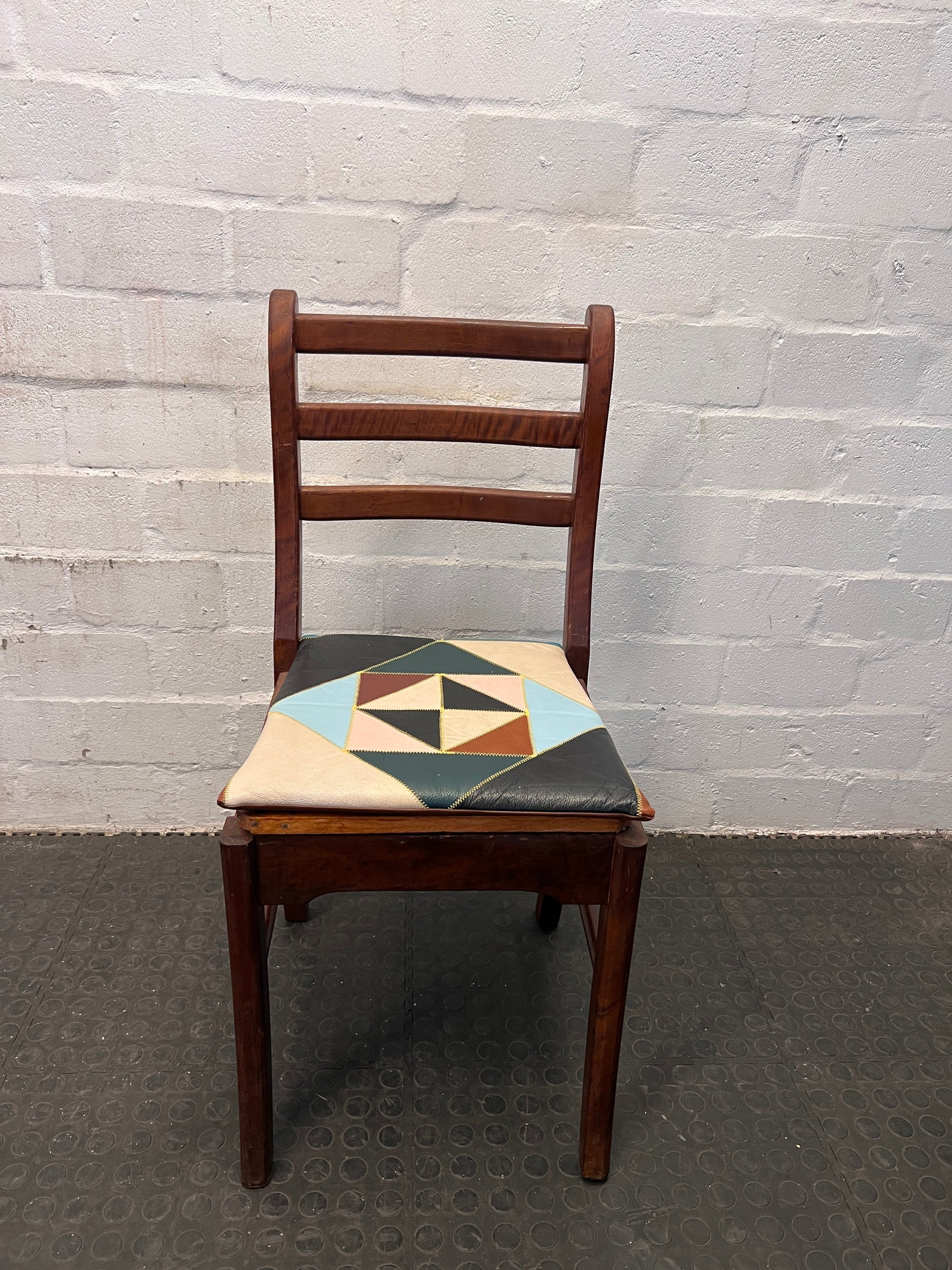Colour Blocked Wooden Dining Chairs (Two Slats)