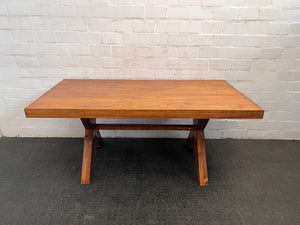 Solid Wooden Dining Table with Cross Legs