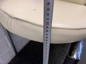 Cream Pleather Dining Chair with Round Seat (Small Tear in Seat) - PRICE DROP