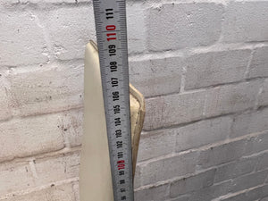 Cream Pleather Dining Chair with Round Seat (Small Tear in Seat) - PRICE DROP