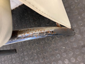 Cream Pleather Dining Chair with Round Seat (Small Tear in Seat) - PRICE DROP