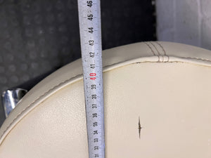 Cream Pleather Dining Chair with Round Seat (Small Tear in Seat) - PRICE DROP