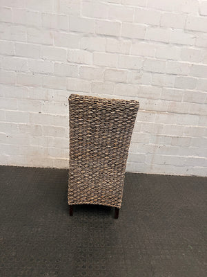 Wicker Dining Chair with Black Cushioned Seat - PRICE DROP