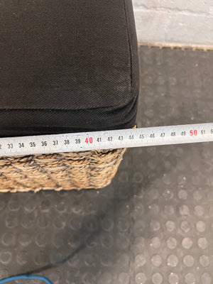 Wicker Dining Chair with Black Cushioned Seat - PRICE DROP