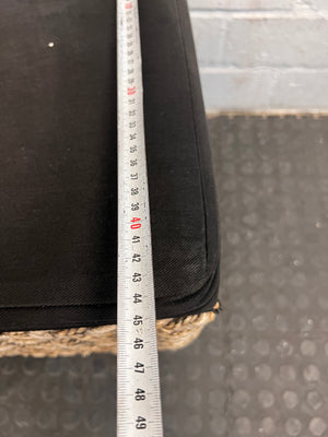 Wicker Dining Chair with Black Cushioned Seat - PRICE DROP