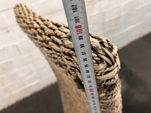 Wicker Dining Chair with Black Cushioned Seat (Slight Discolouration on Seat) - PRICE DROP