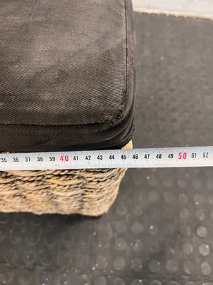 Wicker Dining Chair with Black Cushioned Seat (Slight Discolouration on Seat) - PRICE DROP