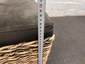 Wicker Dining Chair with Black Cushioned Seat (Slight Discolouration on Seat) - PRICE DROP