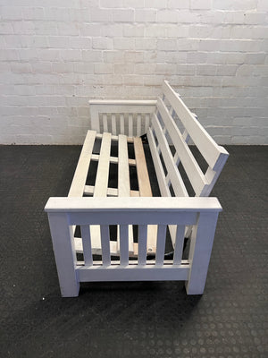 White Wooden Slatted Sleeper Couch