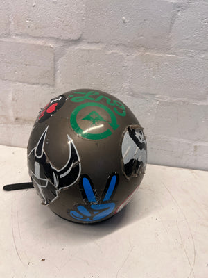 Sticker Bombed Motorcycle Helmet