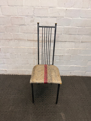 Steel Framed Dining Chair (Worn Seat) - PRICE DROP