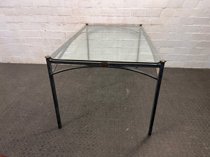 Steel Framed Glass Top Dining Table