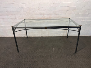 Steel Framed Glass Top Dining Table