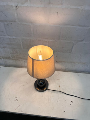 Black Lamp With Creme Shade