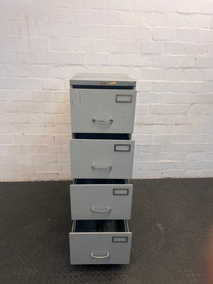 Grey Steel Filing Cabinet Four Drawer (Rusted Top)
