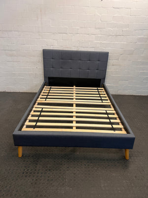 Grey Double Bed Base Frame (One Weak Leg on Headboard) - REDUCED