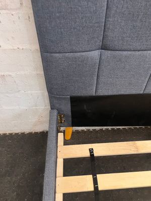 Grey Double Bed Base Frame (One Weak Leg on Headboard) - REDUCED